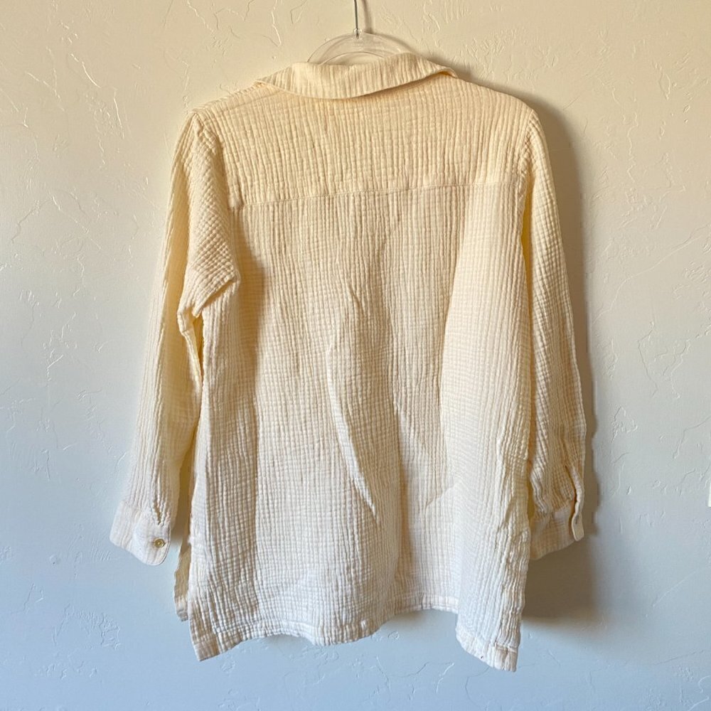 Soft Surroundings Key Biscayne Gauze Tunic 100% Cotton Ivory Medium - Picture 7 of 7